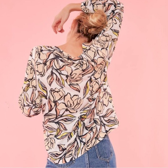 SUNCOO Paris Anthropologie Louise Floral Blouse Popover Top Size T3 Large - Picture 3 of 11